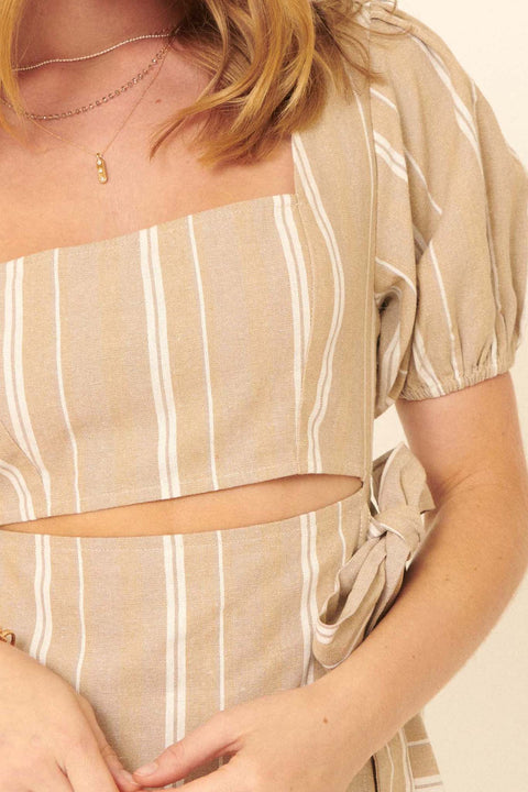 Break the Rules Striped Cutout Mini Dress - ShopPromesa