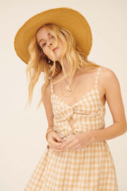 Sunshine Smile Gingham Cutout Mini Sundress - ShopPromesa