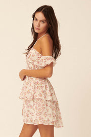 Heart Bloom Floral Chiffon Halter Mini Dress - ShopPromesa