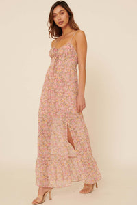 Pastel Passion Floral Chiffon Maxi Dress - ShopPromesa