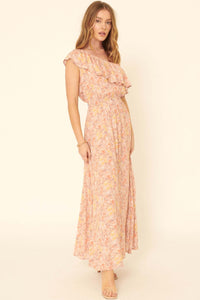 Spring Meadow One-Shoulder Floral Maxi Dress - ShopPromesa