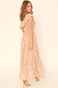 Spring Meadow One-Shoulder Floral Maxi Dress - ShopPromesa