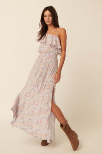 Spring Meadow One-Shoulder Floral Maxi Dress - ShopPromesa