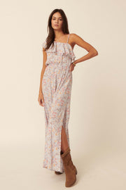 Spring Meadow One-Shoulder Floral Maxi Dress - ShopPromesa