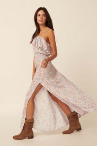 Spring Meadow One-Shoulder Floral Maxi Dress - ShopPromesa