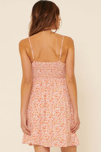 Sugar Town Floral Cutout O-Ring Mini Dress - ShopPromesa