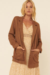 Ramble On Oversize Vegan Suede Dad Blazer - ShopPromesa