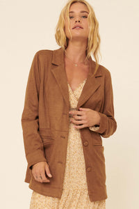 Ramble On Oversize Vegan Suede Dad Blazer - ShopPromesa