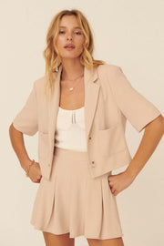 Well Suited Cropped Short-Sleeve Blazer - ShopPromesa