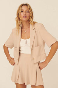 Well Suited Cropped Short-Sleeve Blazer - ShopPromesa