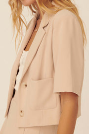 Well Suited Cropped Short-Sleeve Blazer - ShopPromesa