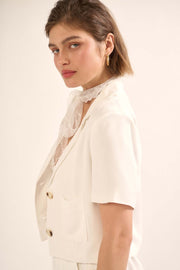 Well Suited Cropped Short-Sleeve Blazer