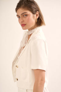 Well Suited Cropped Short-Sleeve Blazer - ShopPromesa