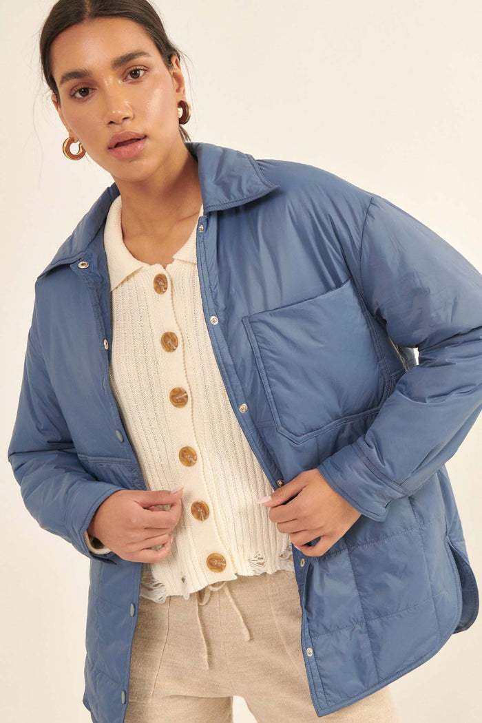 All in a Day's Work Quilted Shirt Jacket - ShopPromesa