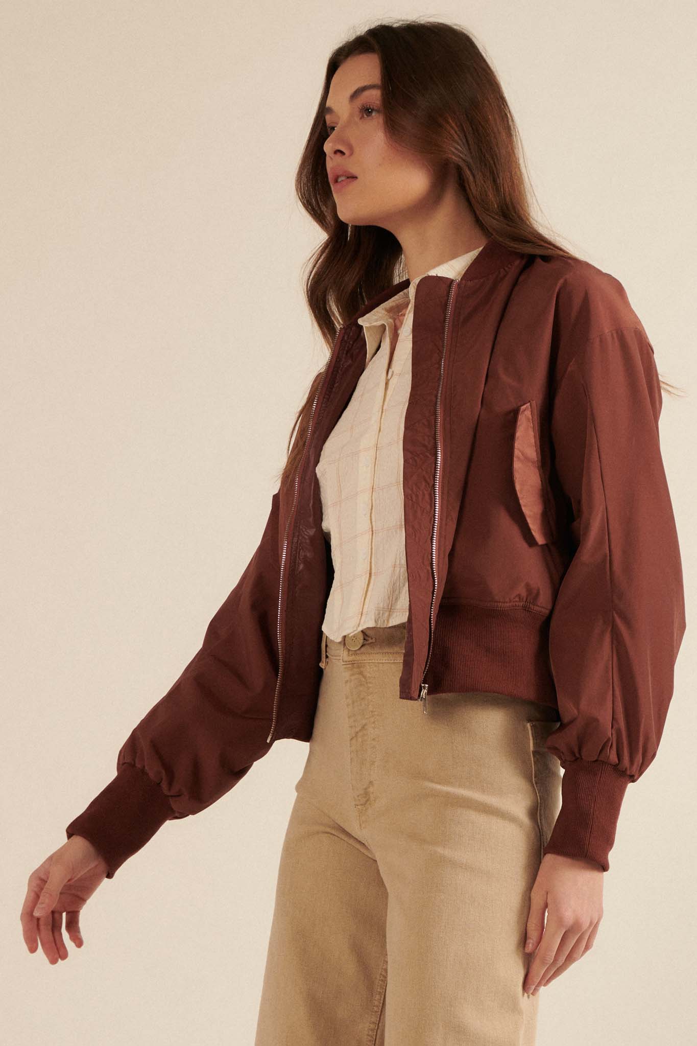 Taking Flight Ruched Bomber Jacket - ShopPromesa