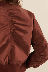 Taking Flight Ruched Bomber Jacket - ShopPromesa