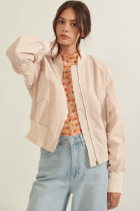 Taking Flight Ruched Bomber Jacket - ShopPromesa