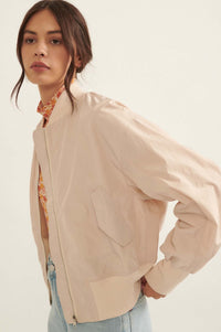 Taking Flight Ruched Bomber Jacket - ShopPromesa