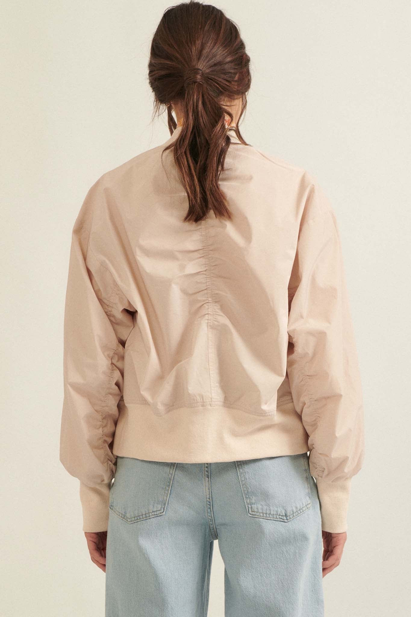 Taking Flight Ruched Bomber Jacket - ShopPromesa