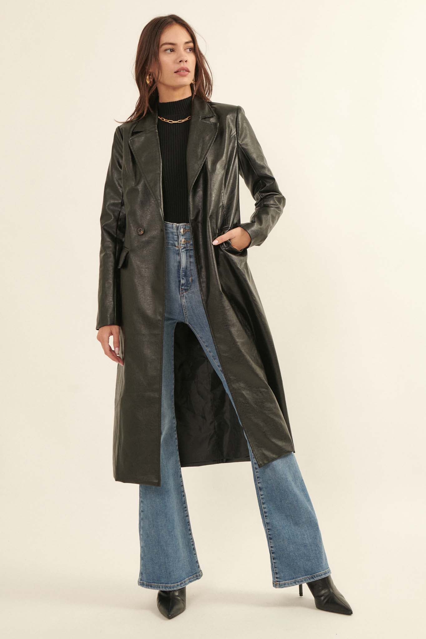 Mod Squad Vegan Leather Trench Coat - ShopPromesa