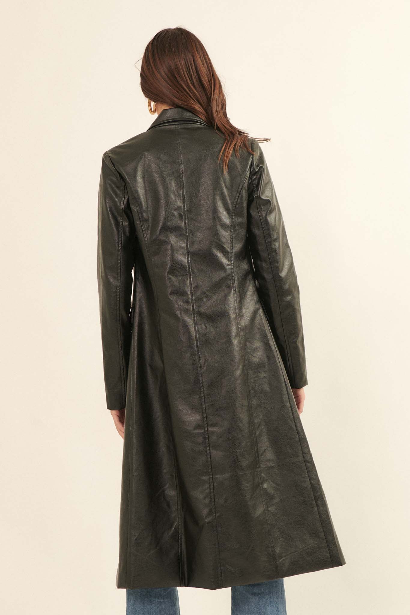 Mod Squad Vegan Leather Trench Coat - ShopPromesa