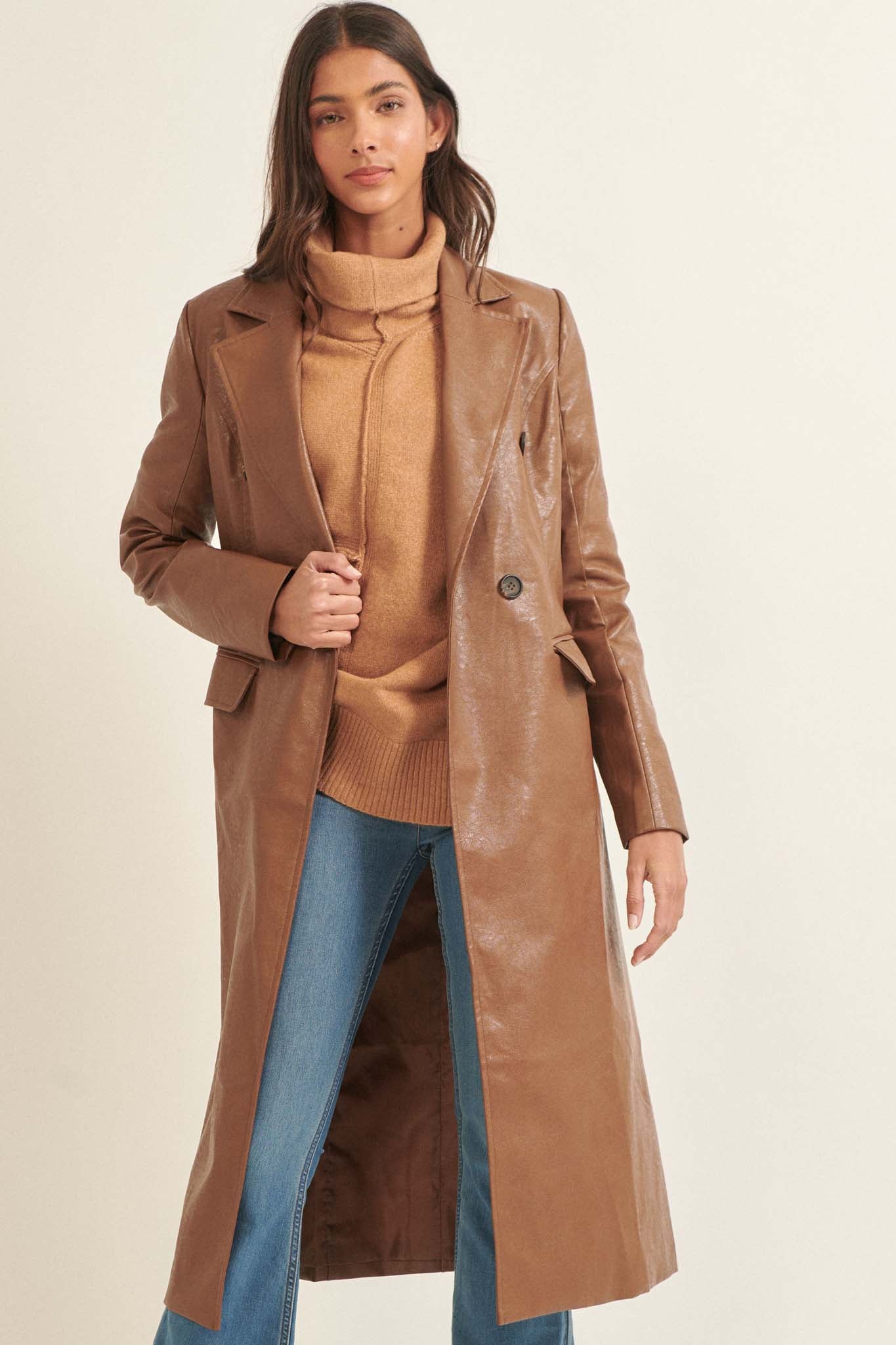 Mod Squad Vegan Leather Trench Coat - ShopPromesa