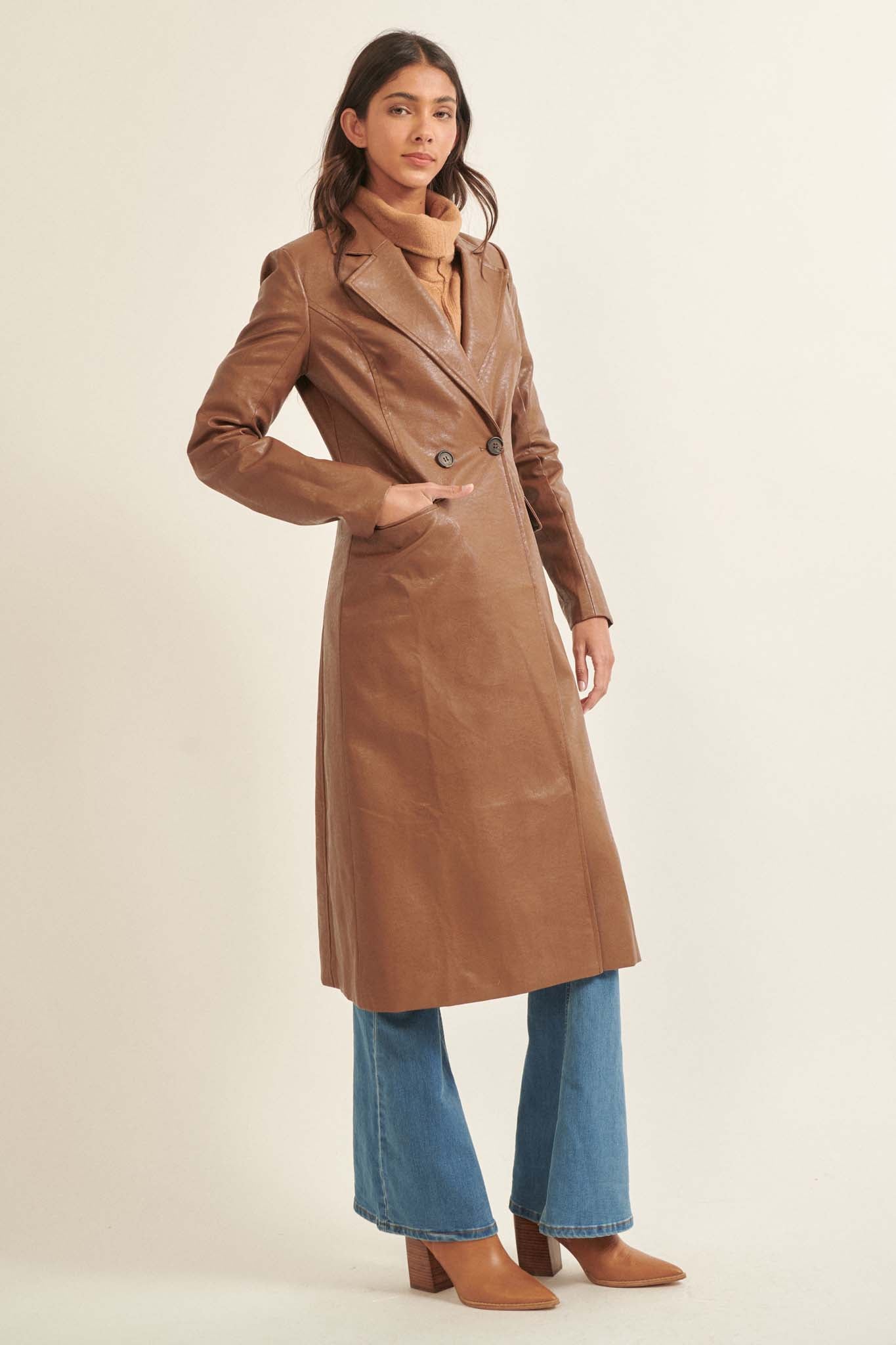 Mod Squad Vegan Leather Trench Coat - ShopPromesa