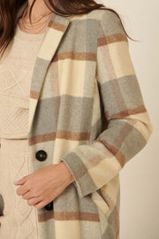 Keep A Secret Plaid Wool-Blend Overcoat - ShopPromesa