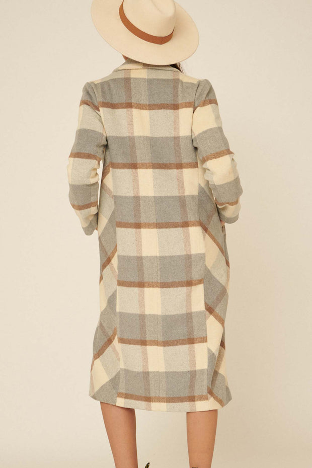 Keep A Secret Plaid Wool-Blend Overcoat - ShopPromesa