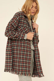Cozy Up Oversized Woven Plaid Overcoat - ShopPromesa