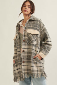 Off the Trail Plaid Tweed Longline Shirt Jacket - ShopPromesa