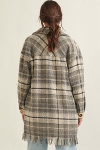 Off the Trail Plaid Tweed Longline Shirt Jacket - ShopPromesa