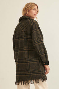 Off the Trail Plaid Tweed Longline Shirt Jacket - ShopPromesa