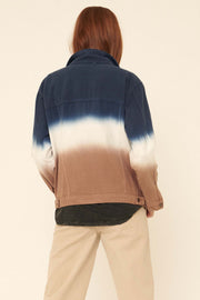 Desert Horizon Ombre Dip-Dye Denim Jacket - ShopPromesa