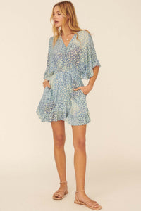 Breath of Wind Floral Patchwork-Print Romper - ShopPromesa