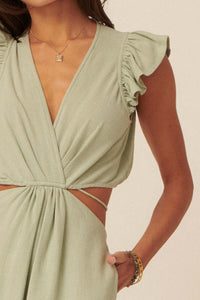 Flying Free Cutout Surplice Romper - ShopPromesa