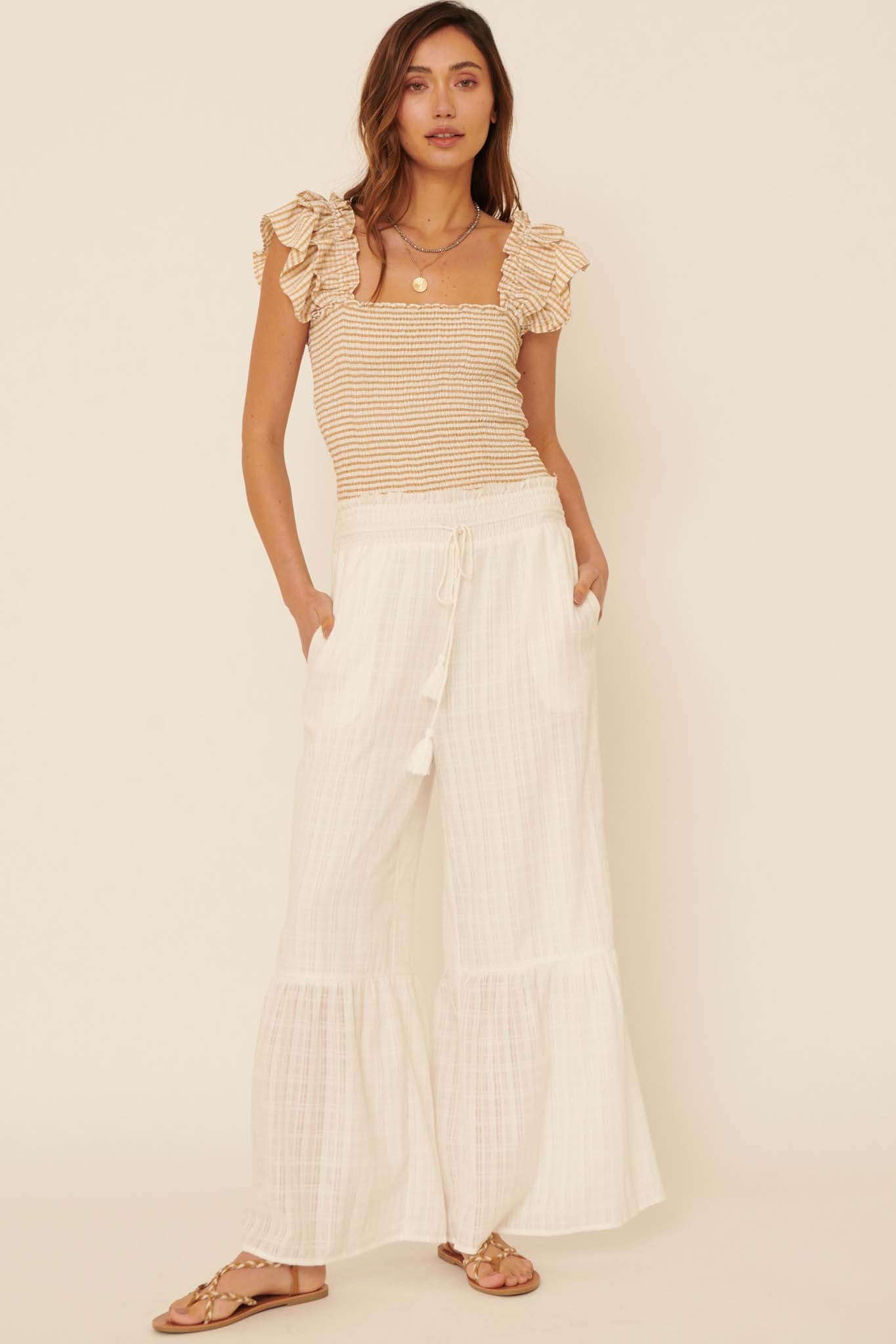 Faraway Places Wide-Leg Drawstring Pants - ShopPromesa