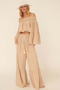 Faraway Places Wide-Leg Drawstring Pants - ShopPromesa