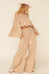 Faraway Places Wide-Leg Drawstring Pants - ShopPromesa