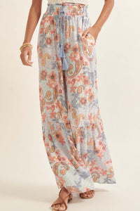 Fantasy World Paisley Wide-Leg Drawstring Pants - ShopPromesa