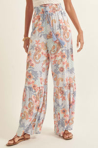 Fantasy World Paisley Wide-Leg Drawstring Pants - ShopPromesa