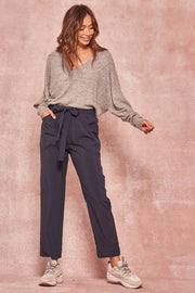 Square Pegs Cropped Plaid Belted Pants - ShopPromesa