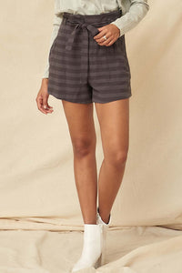 Raise the Bar Striped Pleat-Front Belted Shorts - ShopPromesa