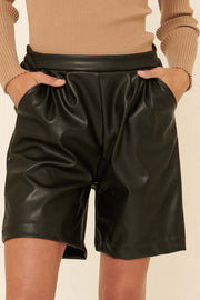 Fight Night Vegan Leather Pocket Shorts - ShopPromesa