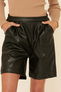 Fight Night Vegan Leather Pocket Shorts - ShopPromesa