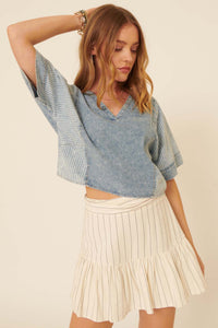 Believe in You Striped Drop-Waist Ruffle Skort - ShopPromesa