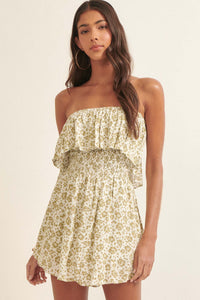 Breathe Free Strapless Floral Skort Romper - ShopPromesa