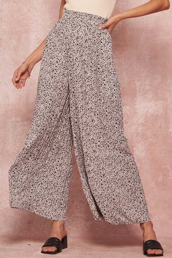 Deep Roots Accordion Pleated Floral Palazzo Pants - ShopPromesa