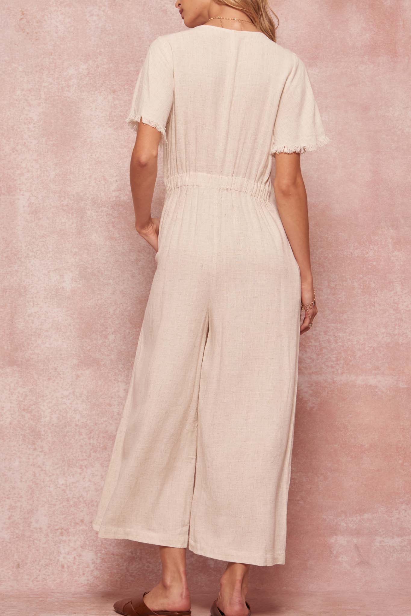 Perfect Timing Linen-Blend Wide-Leg Jumpsuit - ShopPromesa