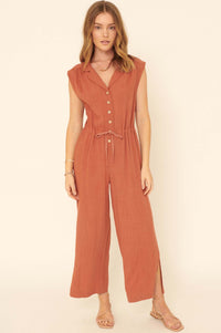 Better Nature Sleeveless Drawstring Jumpsuit - ShopPromesa